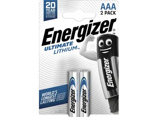 batterijen Lithium AAA, blister van 2 stuks
