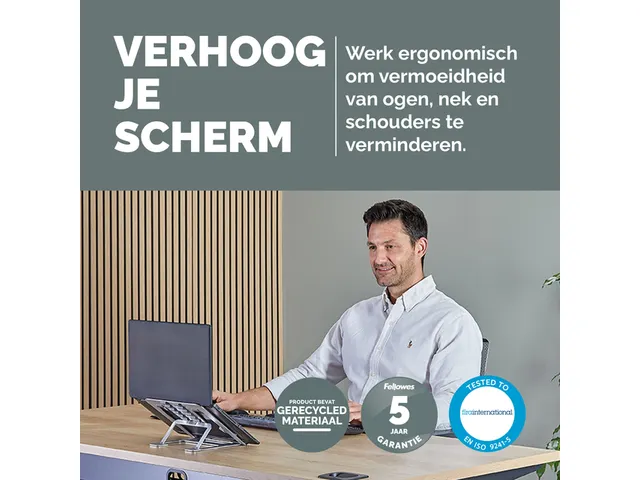 Laptopstandaard Fellowes Alumia zilver