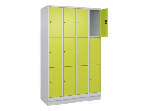 lockerkast,HxBxD 1950x1200x500mm,4x3vakken,vak B 300mm,cil.-slot