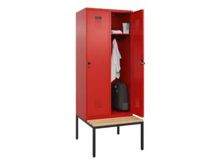 locker met bank,HxBxD 2120x800x815mm,2vak,vak B 400mm,draaigrendel - 1