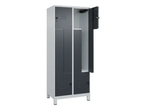 Z-garderobekast,HxBxD 1950x800x500mm,vak B 200/400mm,draaigrendel