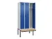 locker met bank,voor scheiding van kleding,HxBxD 2120x900x815mm,3vak
