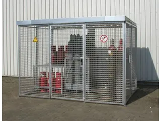 Gasflessendepot Dak Staal/Gaas Hxbxd 2180x2400x1500mm 60 Gasflessen - 1