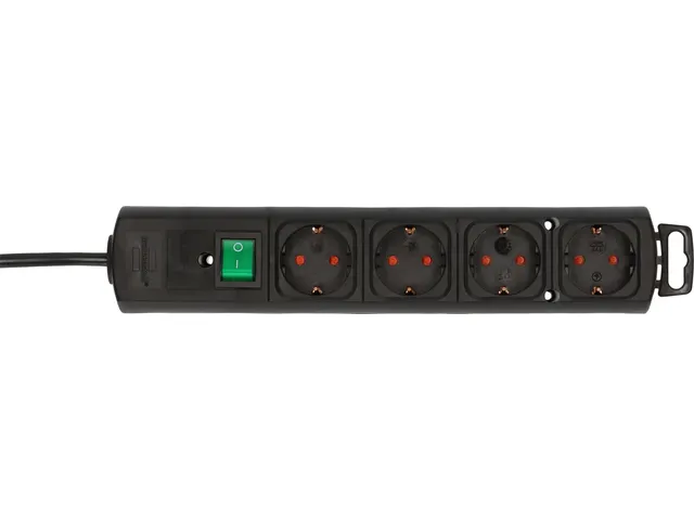 Stekkerdoos Brennenstuhl Comfort Plus 4vdg incl platte stekker 2m zw