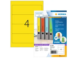 Herma 4296 Rugetiket 192x61mm Geel permanent klevend 400 stuks