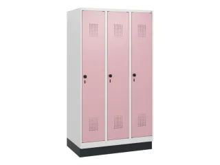 schoollocker,HxBxD 1630x900x500mm,3vak,vak B 300mm,draaigrendel,sokkel - 2