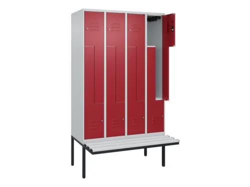 Z-garderobekast,HxBxD 2120x1200x815mm,8vak,vak B 300mm,cil.-slot
