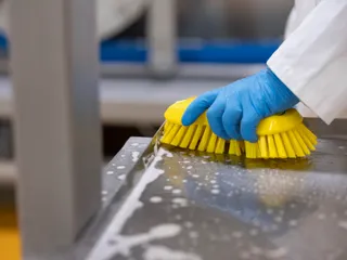 Vikan Hygiene extra grote handborstel extra harde vezels 230mm Geel - 5