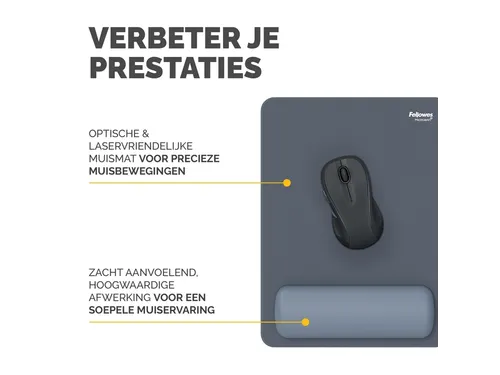 Muismat met polssteun Fellowes Breyta XL blauw 21x28cm