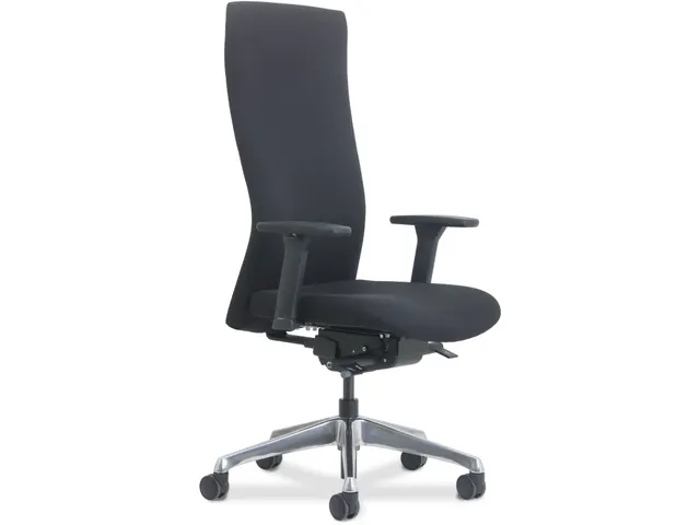 Manager Bureaustoel Vienna Stof Zwart Aluminium voetkruis