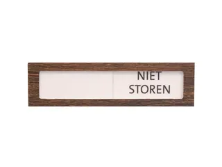 Premium Schuifbord Donker Houtlook Wit Niet Storen 150x40mm - 1