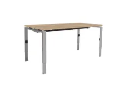 Bureau Linesto N4 hoogte instelbaar 120x80cm blad Havana, Alu poot