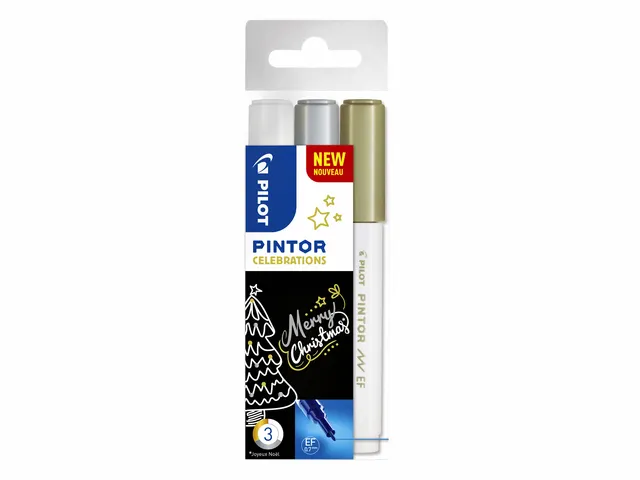 Paintmarker Pilot Pintor Celebrations Extra Fijne punt Wit Goud Zilver