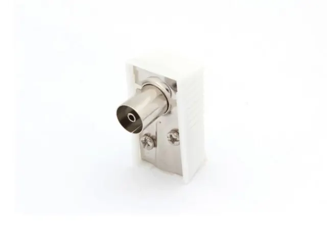 Haakse TV-Plug 9.5mm/2.3mm - Vrouwelijk - WIT