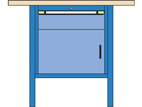werkbank HxBxD 845x1000x700mm multiplexblad RAL7035 front RAL7035