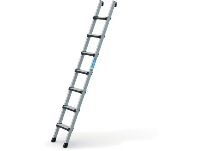 ladder,eenzijdig,7,treden,balk L 2,14m,geëloxeerd