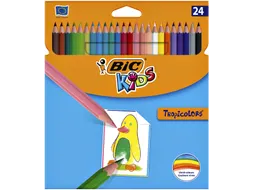 Kleurpotloden BicKids Tropicolors assorti blister à 24 stuks