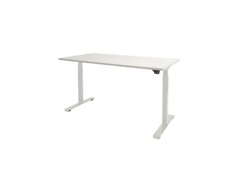 Dextro Basic Zit-sta Bureau Elektrisch 140x80 Krijtwit 25mm Wit