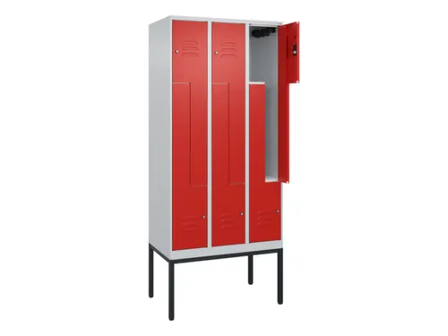 Z-garderobekast,HxBxD 2120x900x500mm,vak B 150/300mm,cil.-slot