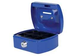 Geldkist Pavo met muntgleuf 125x95x60mm blauw