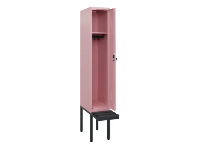locker met bank,HxBxD 1950x300x815mm,1vak,vak B 300mm,draaigrendel