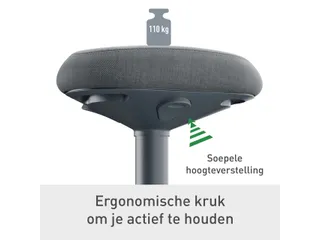 Actieve stakruk Leitz Ergo met comfortzitting 57-82cm - 6