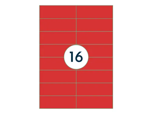 Gekleurde Etiketten 105x37mm Rood 42617 1000 Vel