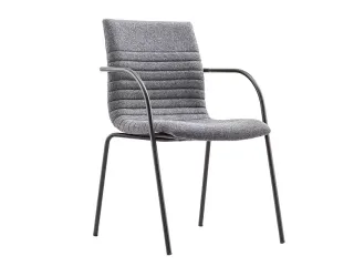 Conferentiestoel Serie 140 Frame Zwart Stof Grijs - 1