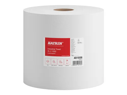 Poetspapier Katrin Industrial extra groot 2-laags 1000 vel wit 481856