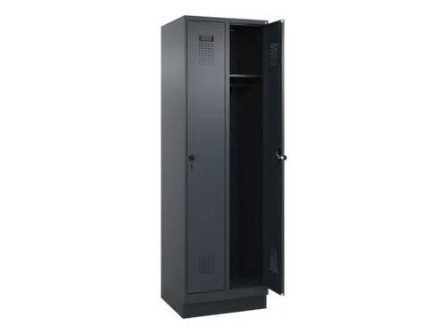 locker,HxBxD 1950x600x500mm,2vak,vak B 300mm,draaigrendel,sokkel