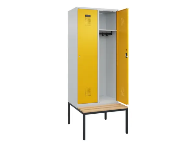 locker met bank,HxBxD 2120x800x815mm,2vak,vak B 400mm,cilinderslot