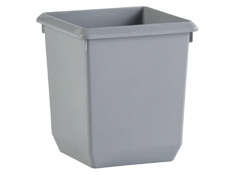 Papierbak Kunststof vierkant taps 36cm hoog Grijs 27 liter