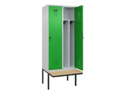 locker met bank,voor scheiding van kleding,HxBxD 2120x800x815mm,2vak