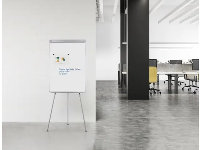 Flipchart Magnetisch Met Zijarmen Uitschuifbaar 100x70cm Lichtgrijs