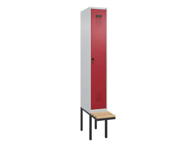 locker met bank,voor scheiding van kleding,HxBxD 2120x300x815mm,1vak