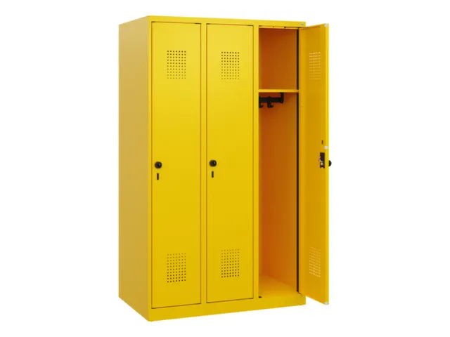 schoollocker,HxBxD 1530x900x500mm,3vak,vak B 300mm,draaigrendel