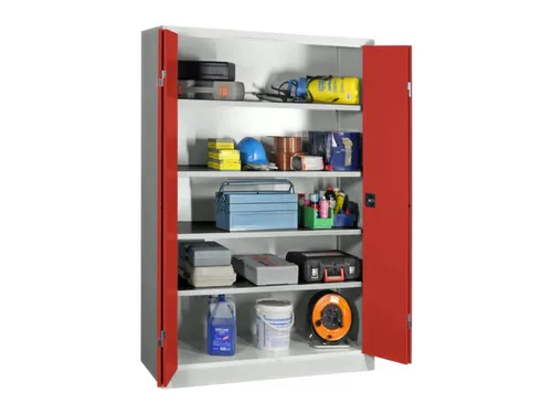 Ruime Vouwdeurkast 1950x1200x600mm 4legborden Ral7035 Front Ral3000
