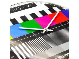Wandklok Nextime Dia. 35cm Bol Glas Multi-color 'testpage Dome' - 5