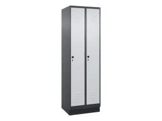 locker,HxBxD 1950x600x500mm,2vak,vak B 300mm,draaigrendel,sokkel - 1