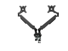 Dubbele Monitorarm Zwart Incl. USB Poorten