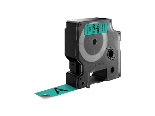 Labeltape Dymo 45809 D1 S720890 19mmx7m zwart op groen