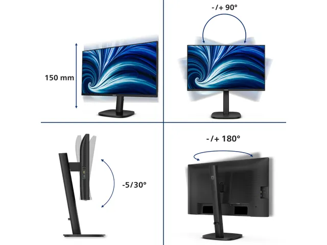 Ecran PC 23,8 inch LCD Philips série 3000 24B2N3200J Full HD noir