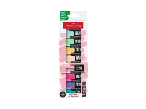 Markeerstift Faber-Castell TXTLNR mini 8st. pastel in karton etui