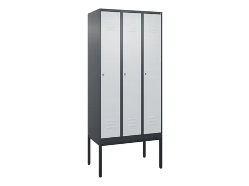 locker,HxBxD 2120x900x500mm,3vak,vak B 300mm,cil.-slot,voetonderstel