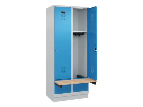locker met bank,HxBxD 1950x800x815mm,2vak,vak B 400mm,cilinderslot
