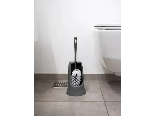 Classic toiletborstel met randborstel en ronde houder 400mm grijs