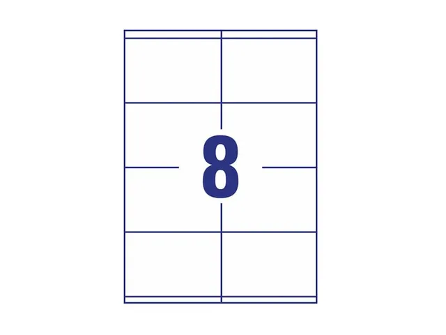 systeemkaart Avery 105x70mm 185gr wit 25 vel 8 kaarten per vel