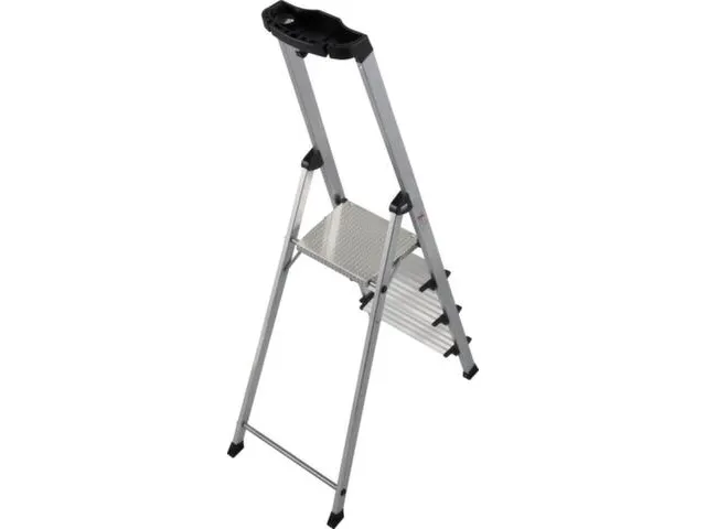 trapladder,eenzijdig,4trede(n),balk L 1,8m,aluminium