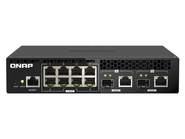 8x RJ45 2.5GbE, 2x 10GbE SFP+/RJ45 Combo, Web Managed, 100-240VAC, 50/