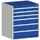 ladekast HxBxD 900x800x750mm 6laden romp RAL7035 front RAL5010